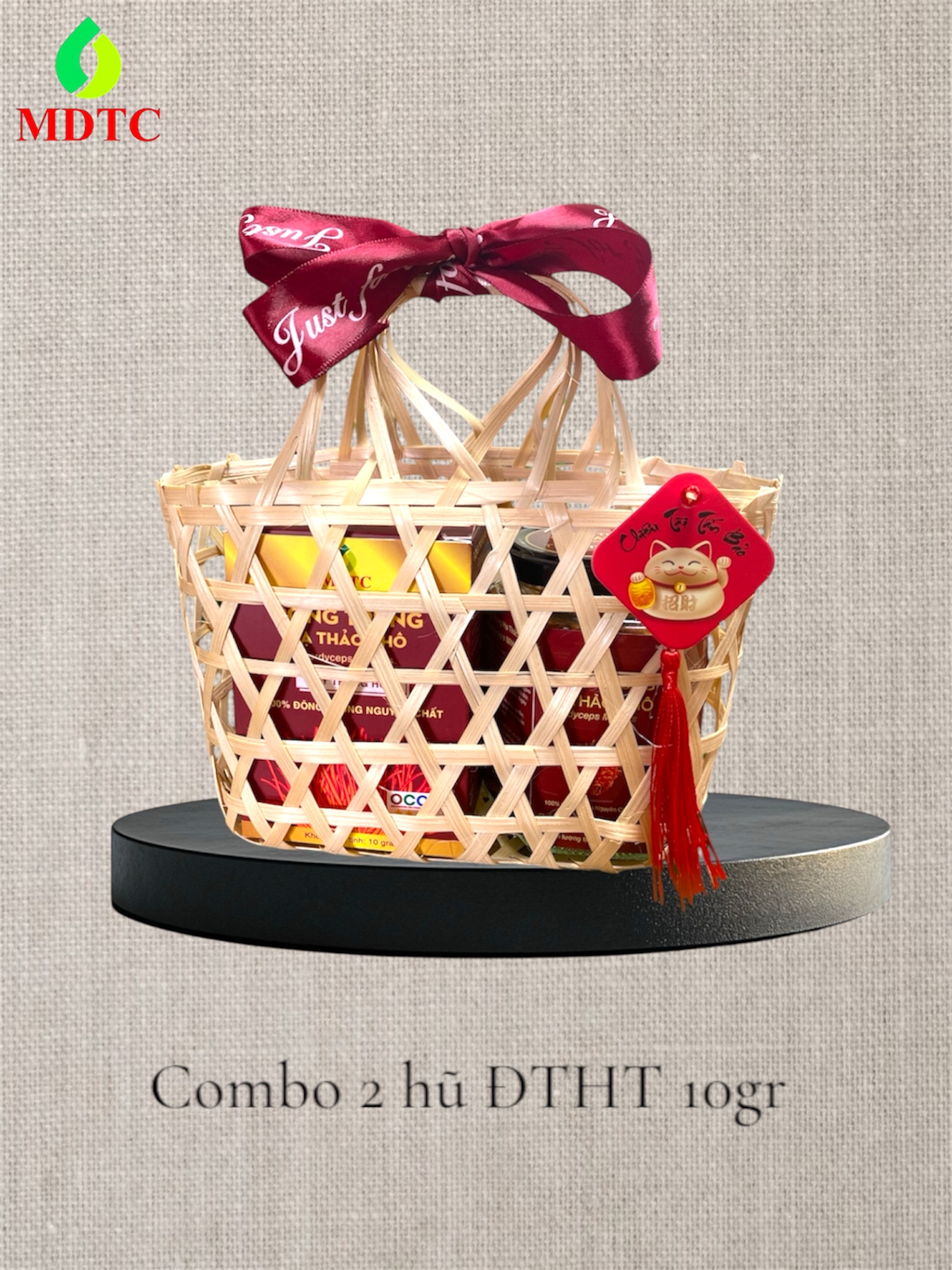 Giỏ quà tặng combo 2 hũ ĐÔNG TRÙNG HẠ THẢO KHÔ 10gr loại 1