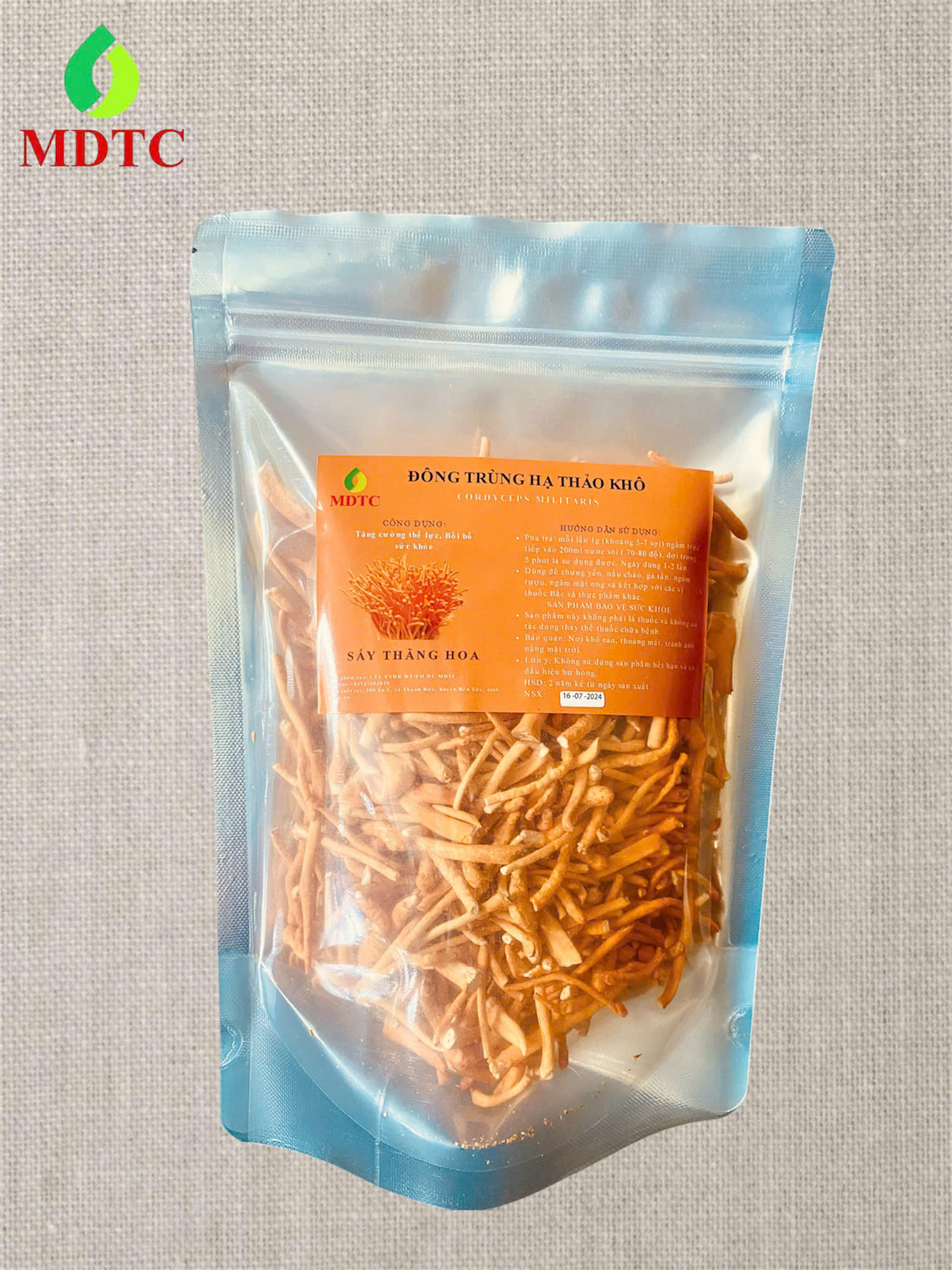 NẤM ĐÔNG TRÙNG HẠ THẢO KHÔ - TÚI ZIP 50g