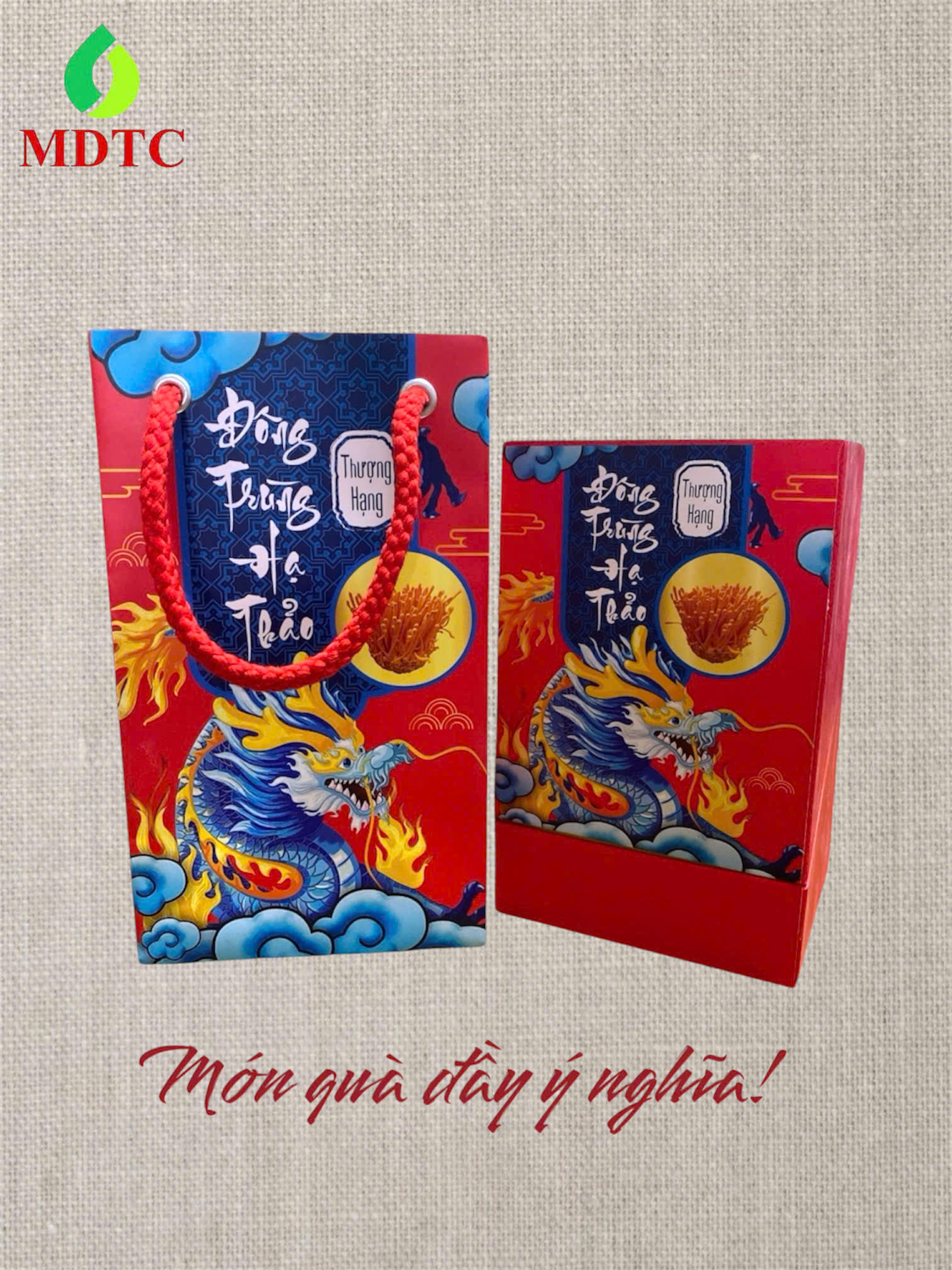 Giỏ quà tặng - hũ Đông Trùng Hạ Thảo khô 10gr