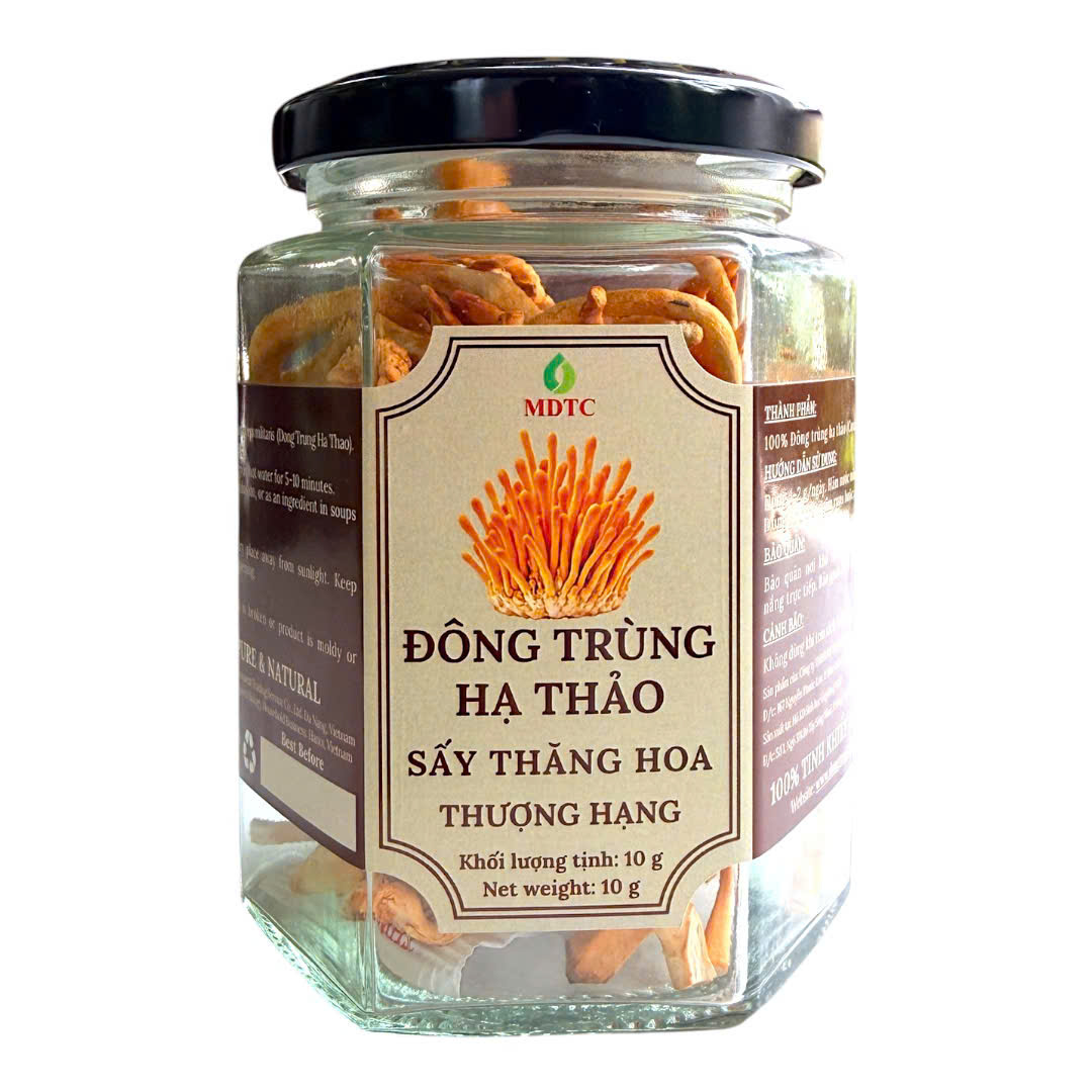 NẤM ĐÔNG TRÙNG HẠ THẢO KHÔ -THƯỢNG HẠNG - HŨ THỦY TINH 10G