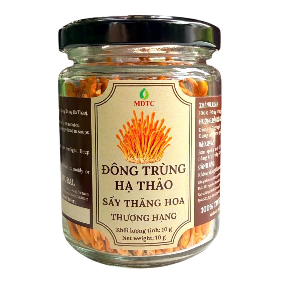  Đông Trùng Hạ Thảo khô- Hũ thủy tinh 10gr - cao cấp